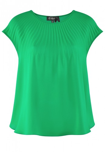 Zielona bluzka z elementem plisowania