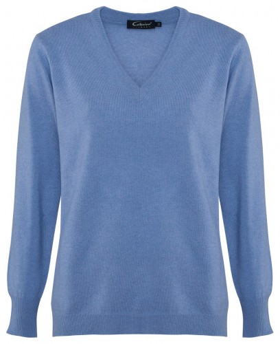 Niebieski sweter z domieszką kaszmiru